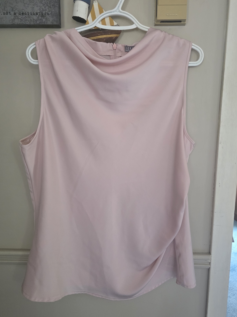 Sleeveless Cowl Neck Camisole in Pale Pink